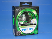  12V H4 60/55W+60% COLOR VISION GREEN (-) 12342CVPG Philips