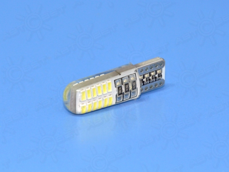 ��������� ������������ 12V T10 WHITE 24SMD 3014 Crystal CanBus ���