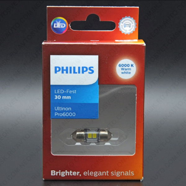 ��������� ������������ 24V �5W 30mm White Ultinon Pro6000 24844CU60X1 Philips