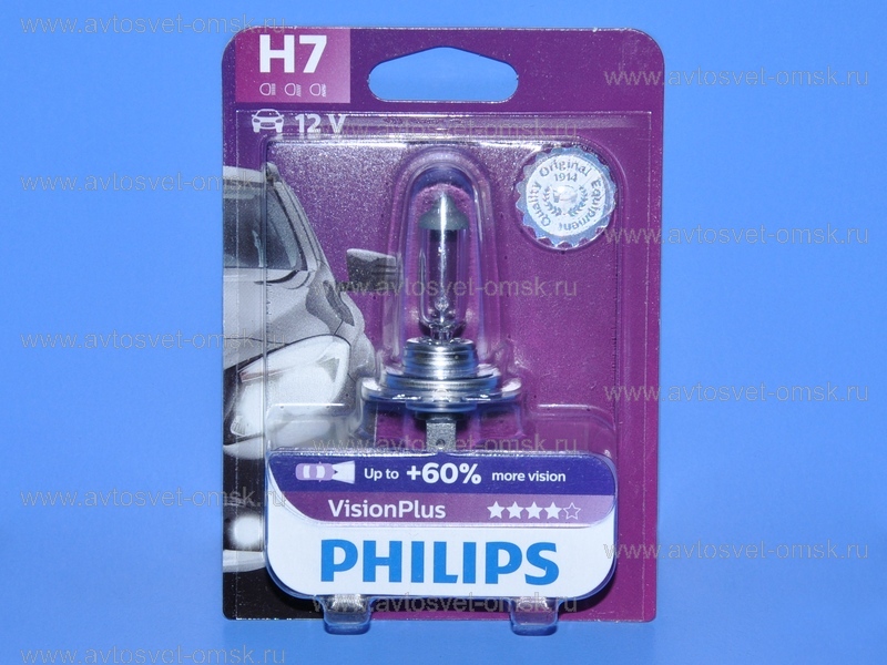 ��������� 12V H7 55W+60% VISION PLUS (��) 12972VP Philips