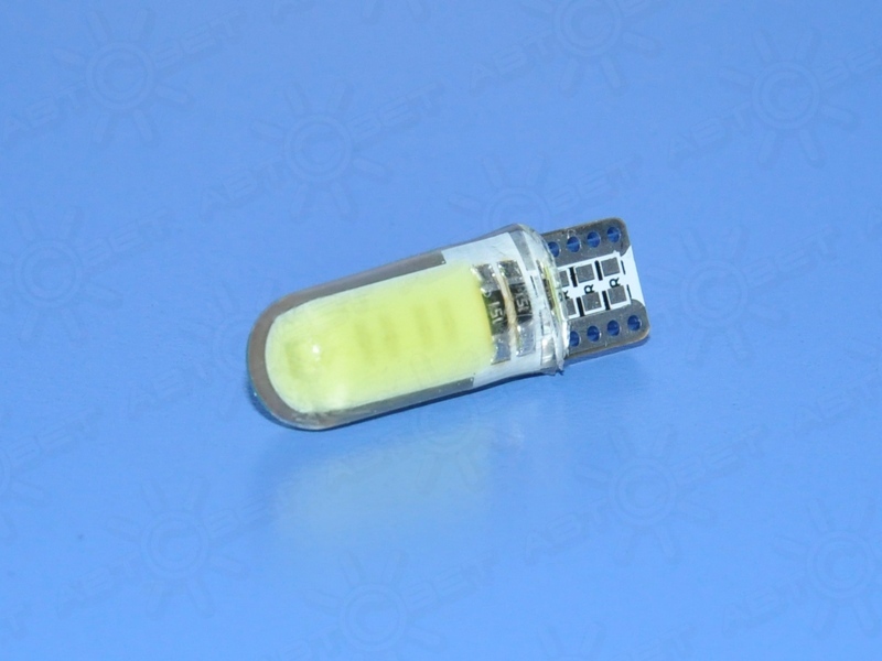 ��������� ������������ 12V T10 WHITE 2COB-3CL Crystal ���