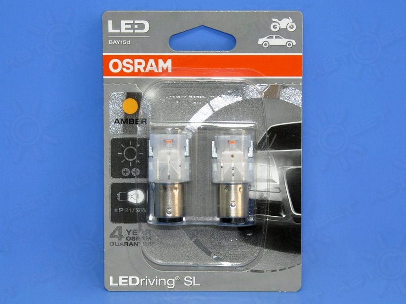   12V P21/5W LEDriving SL AMBER 1458YE (-, ) Osram