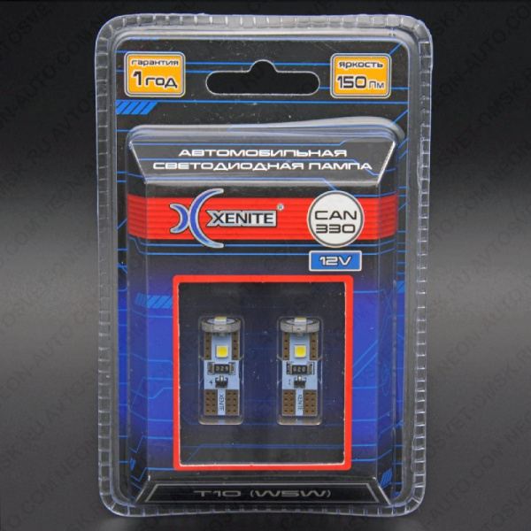 ��������� ������������ 12V T10 WHITE 3SMD 3030 5000K CanBus Xenite