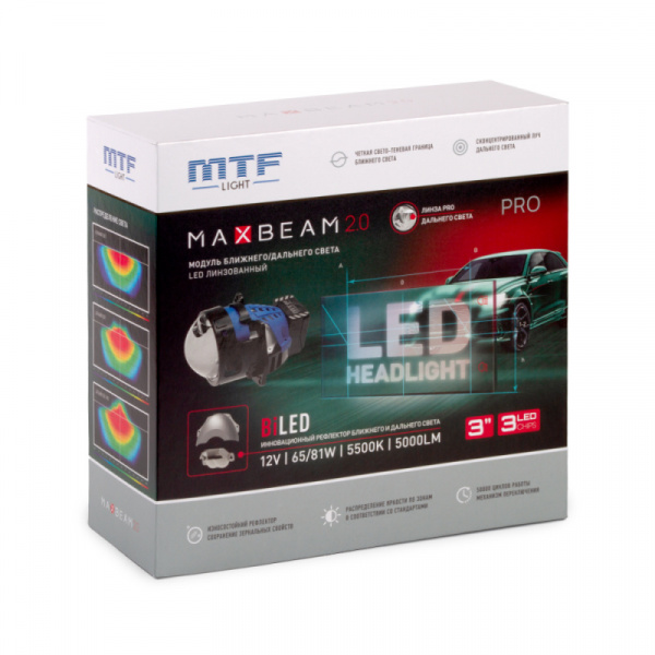 ��-����� 12V 3.0" LED 5500K 3CH 65W/81W MAXBEAM PRO 2.0 24���. MTF