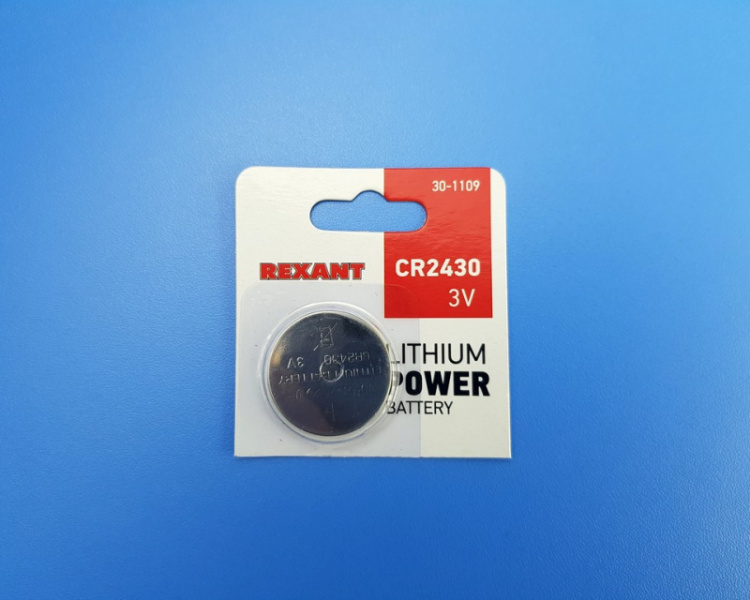 ��������� �������� 3V CR2430 300mAh 30-1109 Rexant