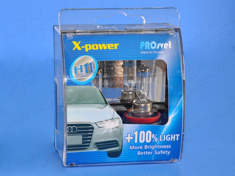 ��������� 12V H11 55W+150% X-POWER ProSvet