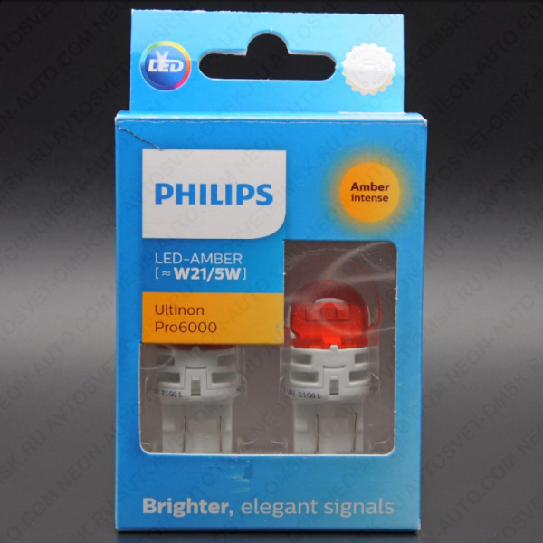 ��������� ������������ 12V W21/5W Amber Ultinon Pro6000 (�-�) 11066AU60X2 Philips