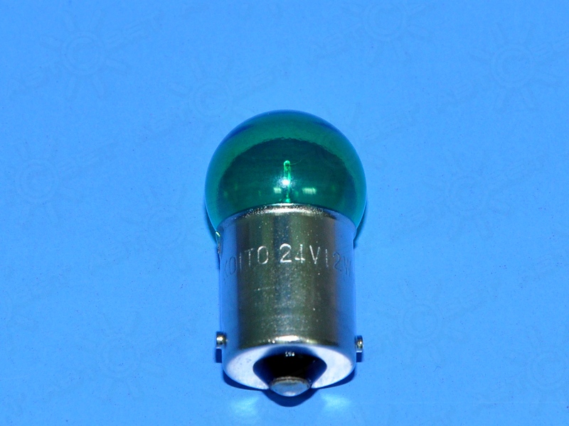 ��������� 24V R12W BA15s GREEN 3643G Koito