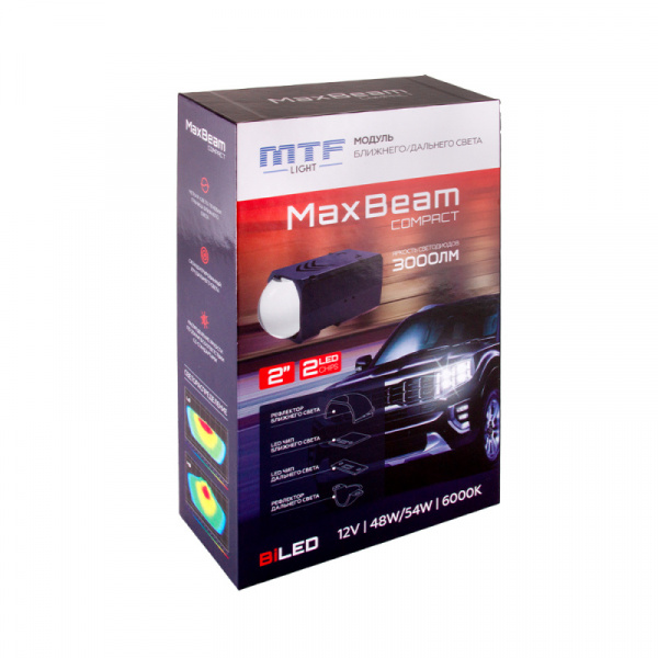 ��-����� 12V 2.0" LED 6000K 2CH 48W/54W MaxBeam Compact 24���. MTF