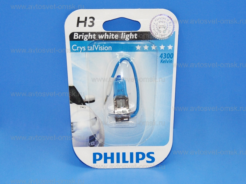��������� 12V H3 55W 4300K CRYSTAL VISION (��) 12336CV Philips